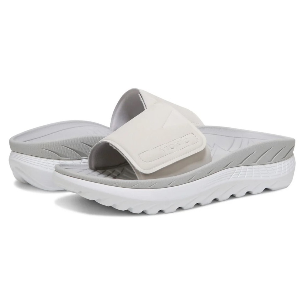 Vionic Rejuvenate Recovery Slides Sandals White Vapor Sz W 14 M 12.5 Comfort